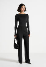 Rafaela - Corset Waist Tailored Pants - Black