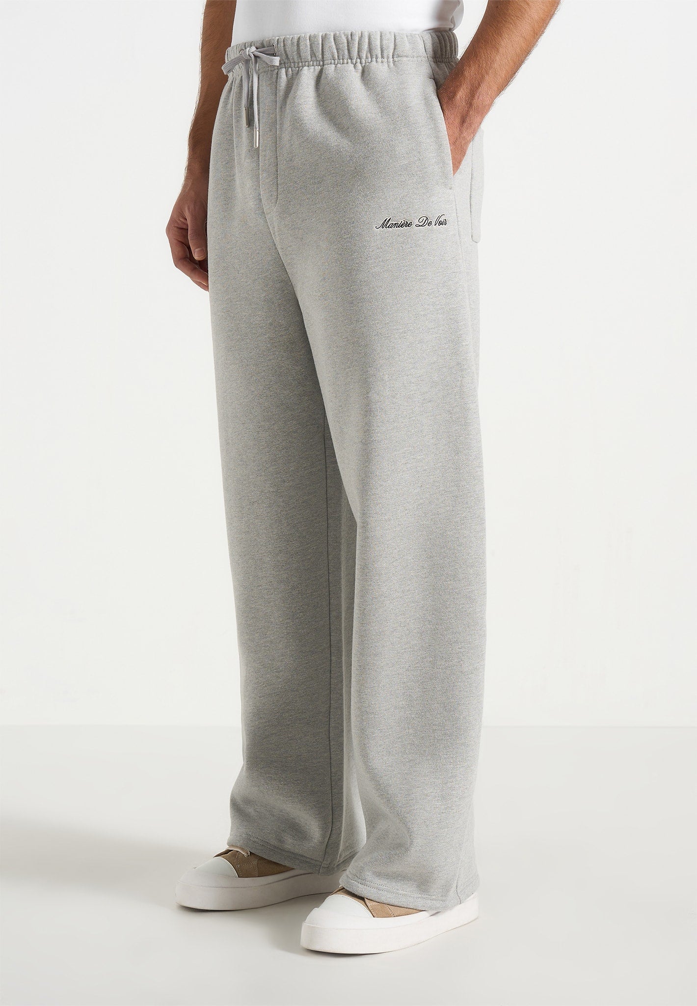 Taylor - Unisex Signature Wide Leg Joggers - Marl Grey 