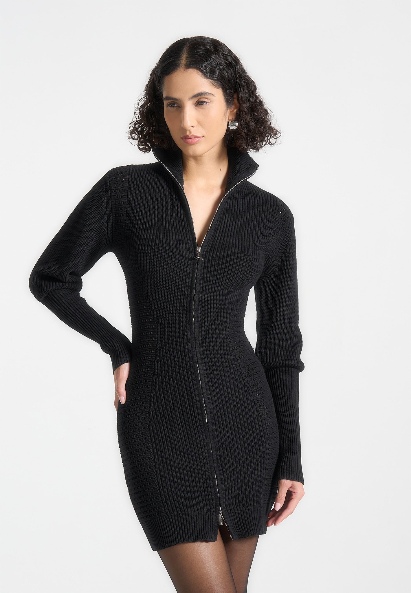 chunky-knit-contour-jumper-dress-black