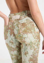 Gia - Jacquard High Rise Straight Leg Jeans - Sage