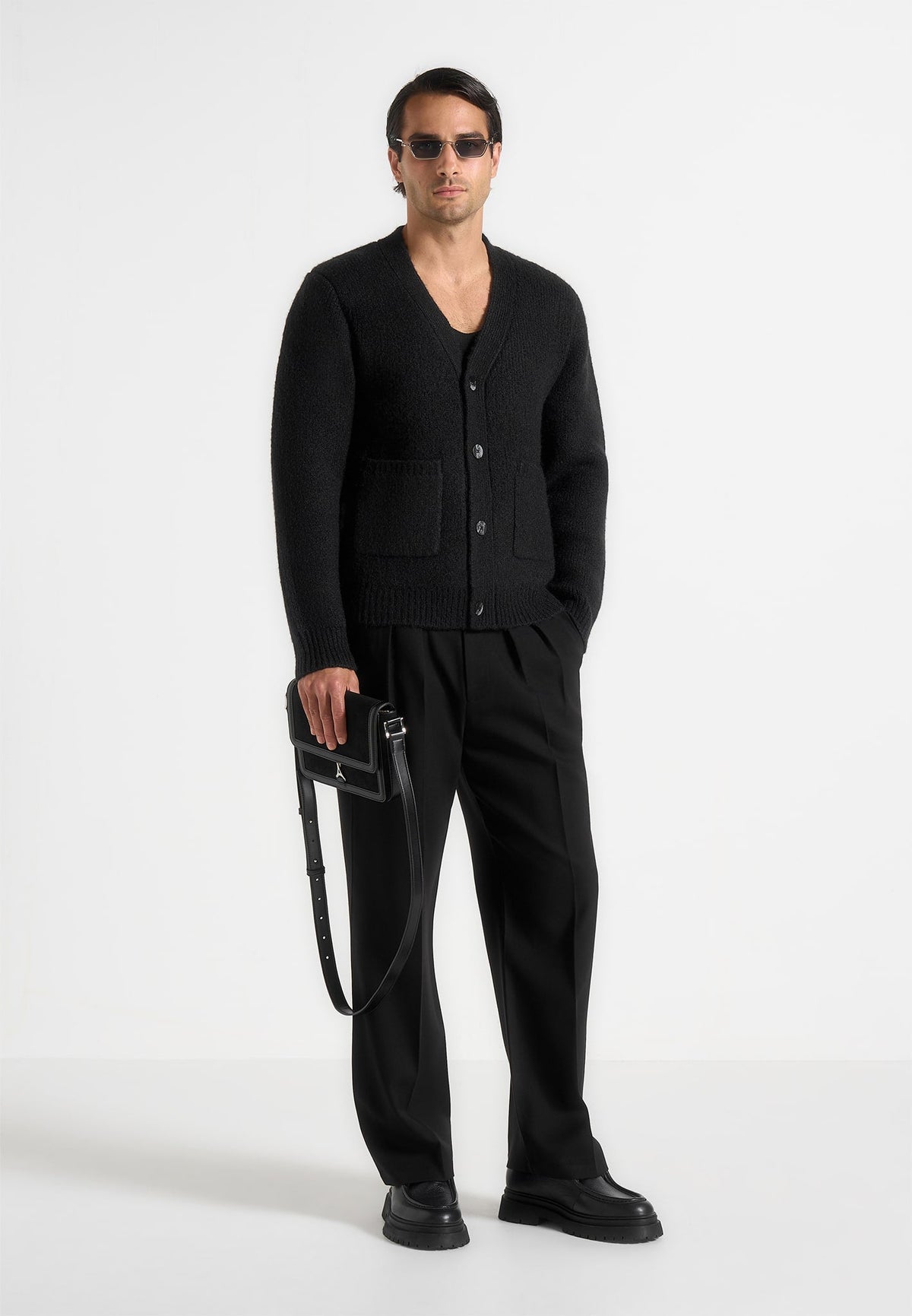 KW002 - Wool Knit Cardigan - Black