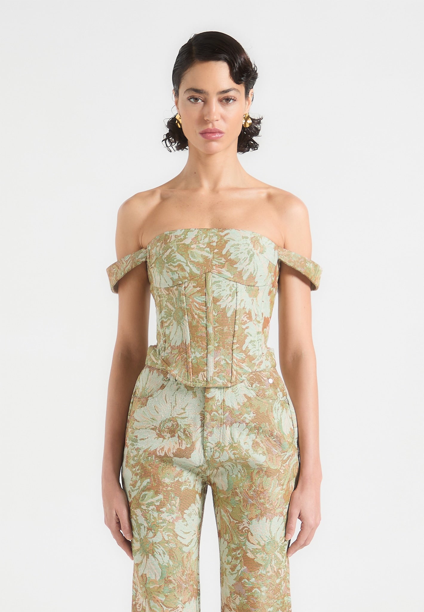 bonnie-jacquard-bardot-corset-top-sage
