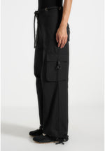 Rosa - Ripstop Parachute Cargo Pants - Black