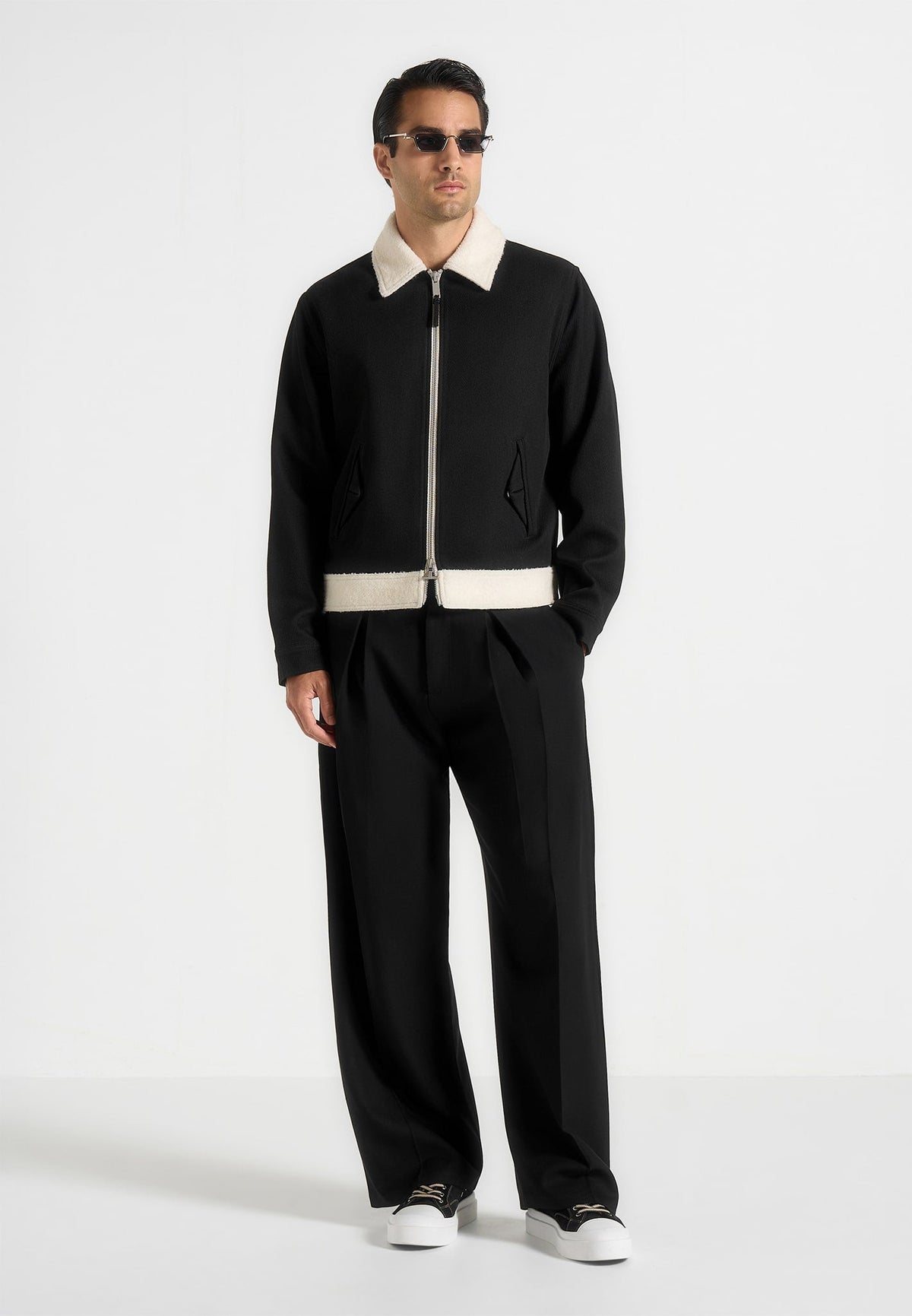 Keith - Twill Contrast Jacket - Black