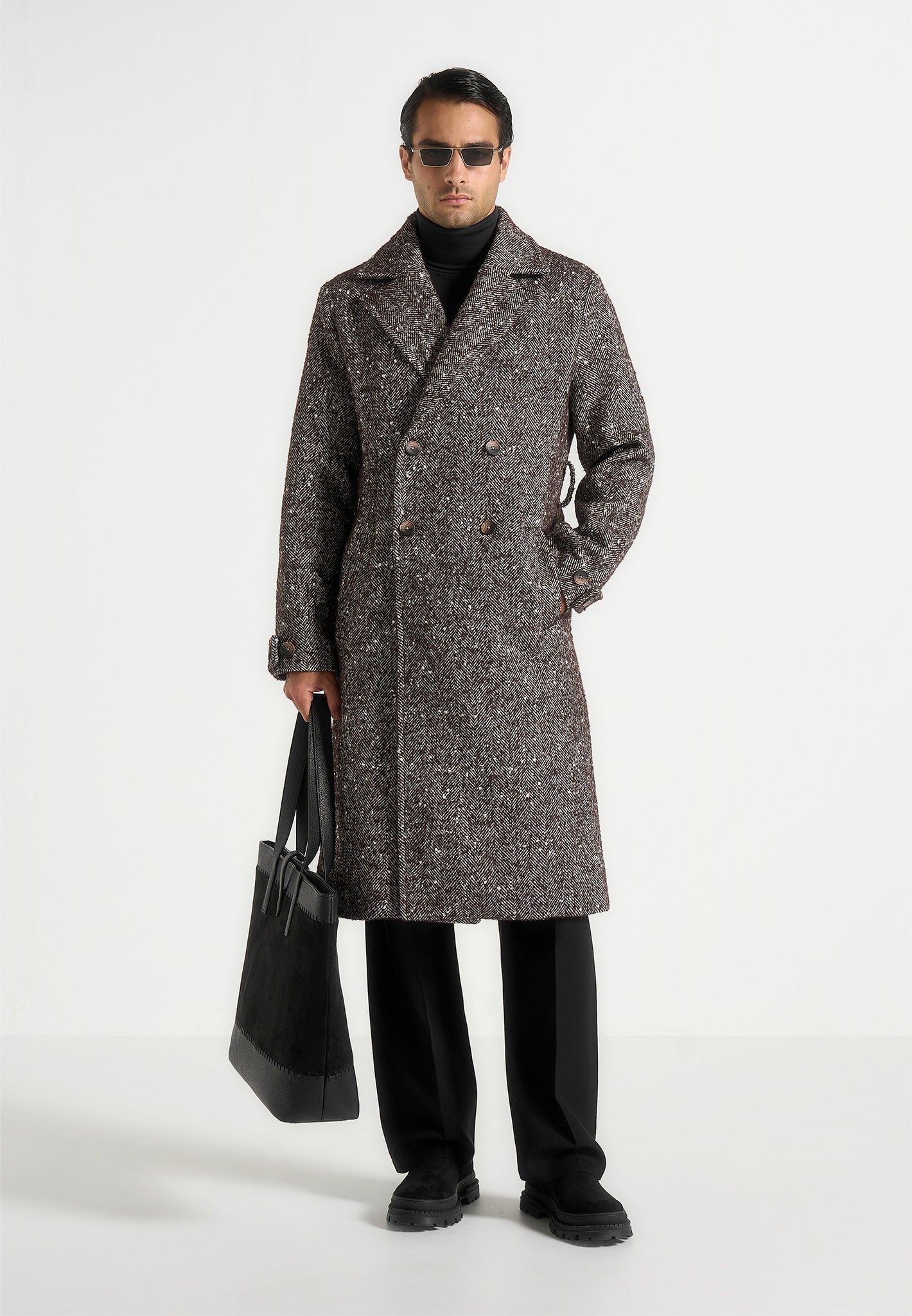 ben-herringbone-double-breasted-belted-coat-brown 