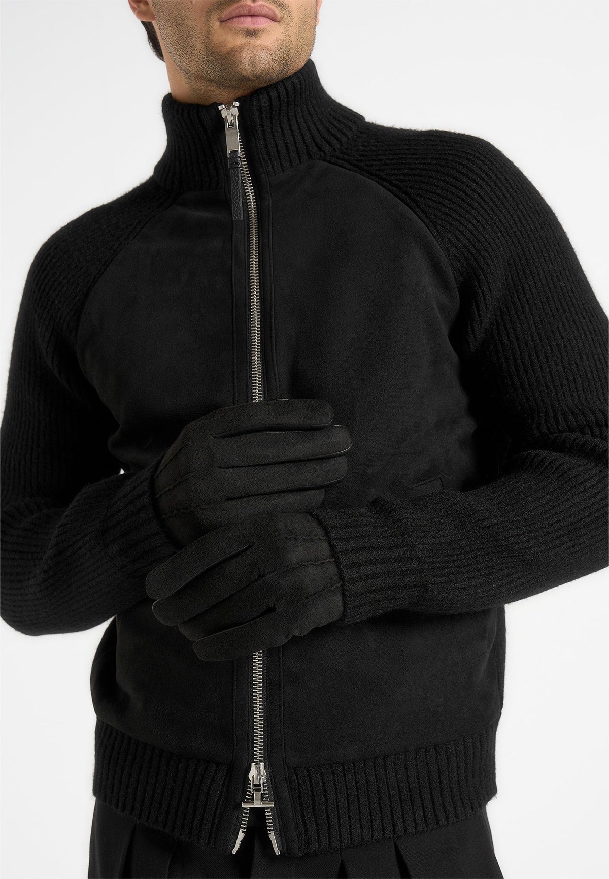 Mario - Vegan Suede Gloves - Black