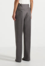 Julie - Speckled Tailored Twin Pleat Pants - Grey Speckle
