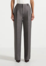 Julie - Speckled Tailored Twin Pleat Pants - Grey Speckle