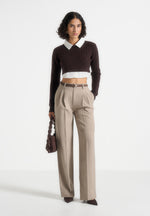 flavie-knitted-jumper-with-shirt-detail-brown