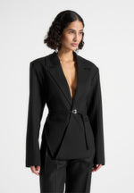 yuna-plunge-tailored-blazer-with-belt-black
