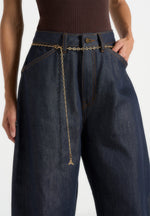 Enora - Hourglass Jean With Chain - Indigo
