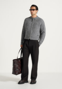 gaby-speckled-cable-knit-zip-cardigan-grey