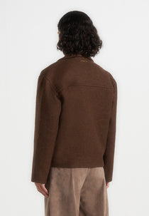 Mika - Unisex Double Breasted Jacket - Brown