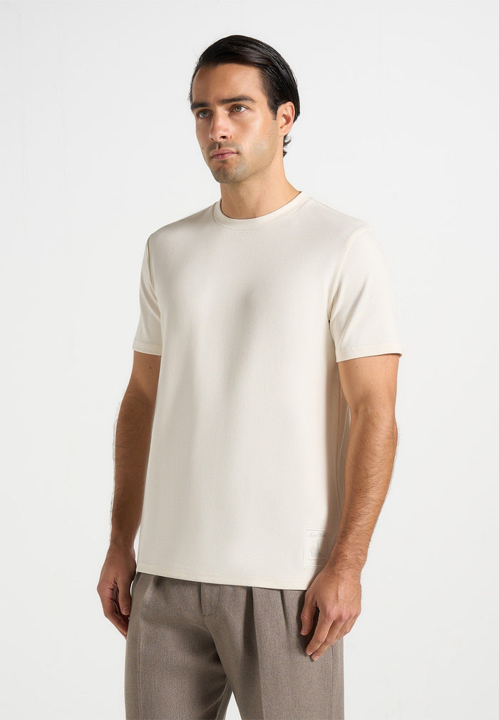 Matteo - Regular Fit Cotton T-Shirt - Cream