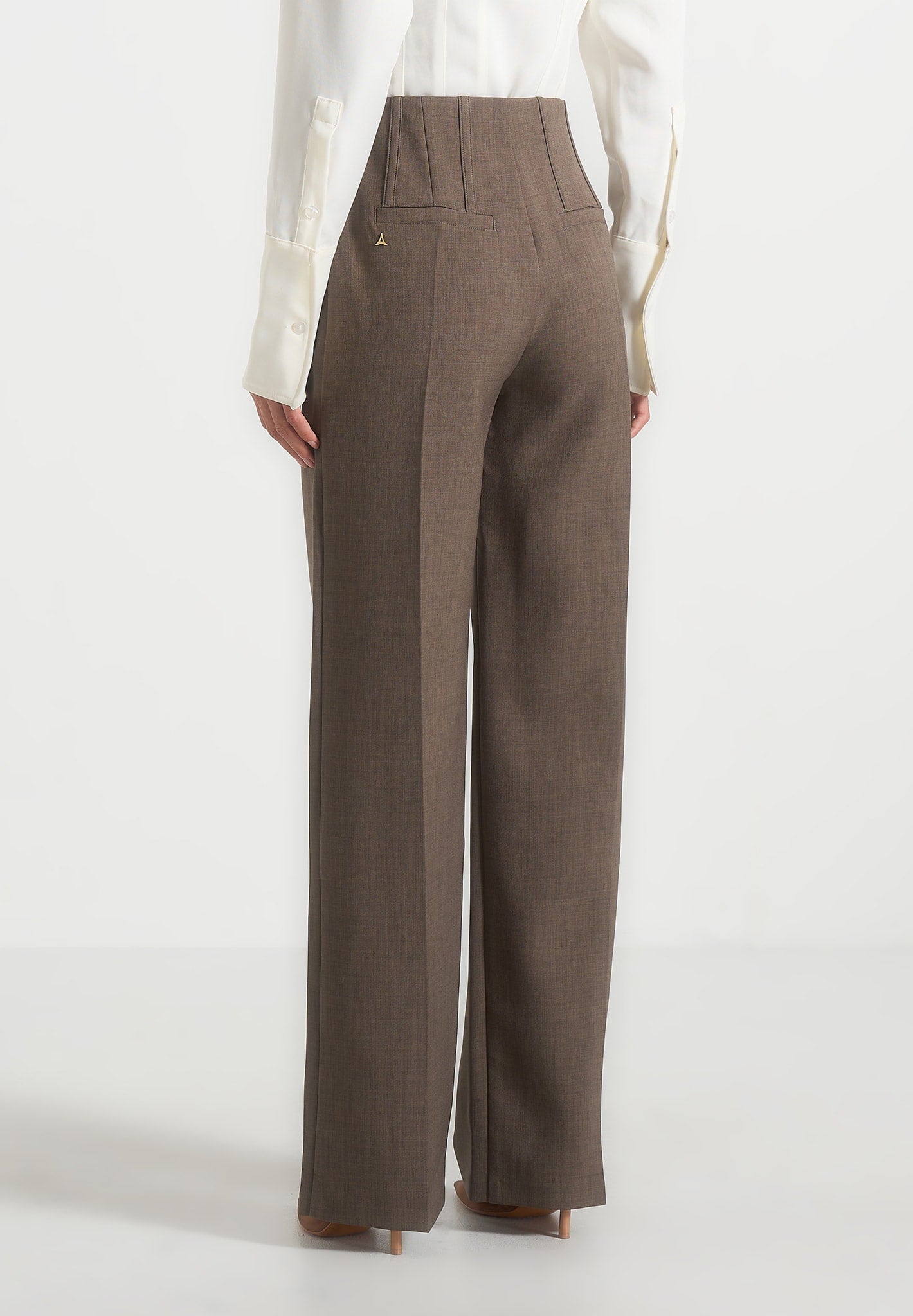 Rafaela - Corset Waist Tailored Pants - Taupe
