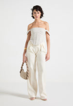 Bonnie - Boucle Bardot Corset Top - Off White