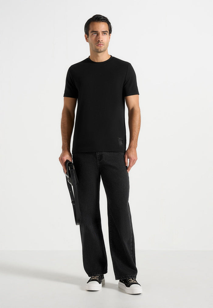 TS002 - Regular Fit Cotton T-Shirt - Black