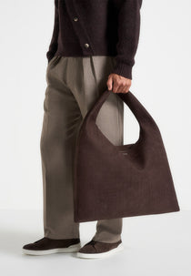 Aubin - Braided Suede Tote Bag - Brown