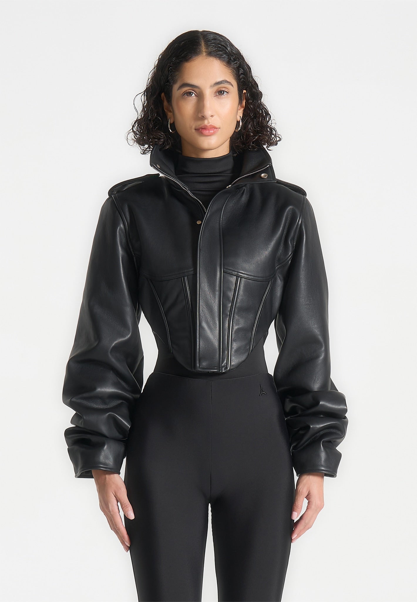 solange-leather-tacked-sleeve-corset-jacket-black