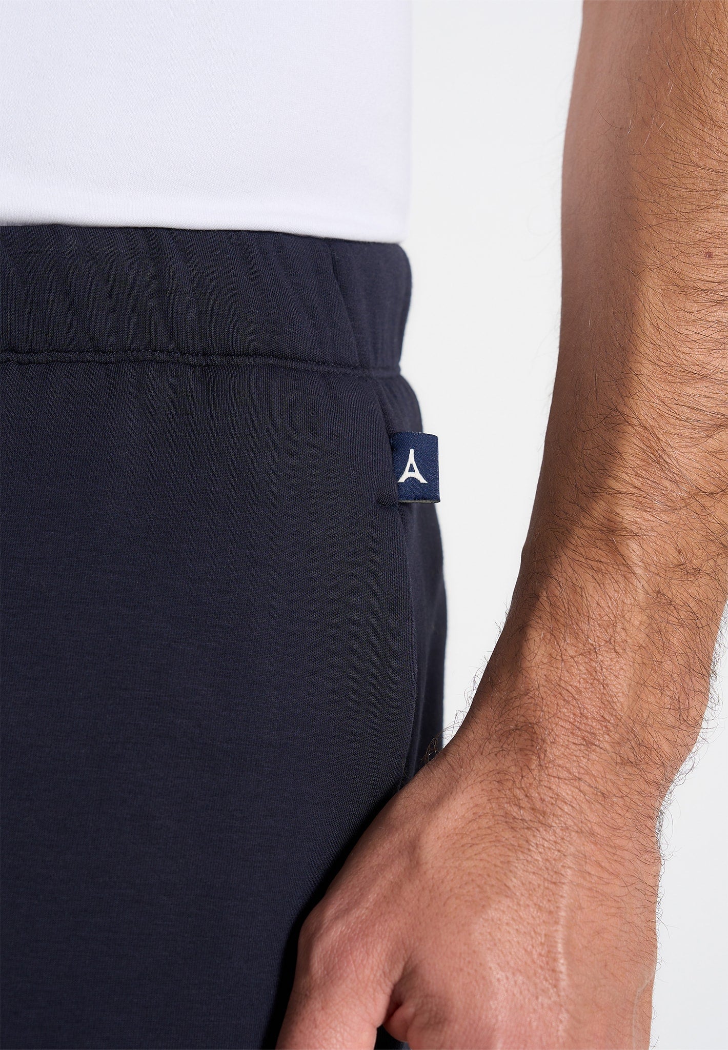 JS008 - Neoprene Minimal Tapered Fit Cuffed Joggers - Navy