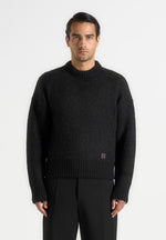 kamil-art-slogan-brushed-wool-knit-jumper-black