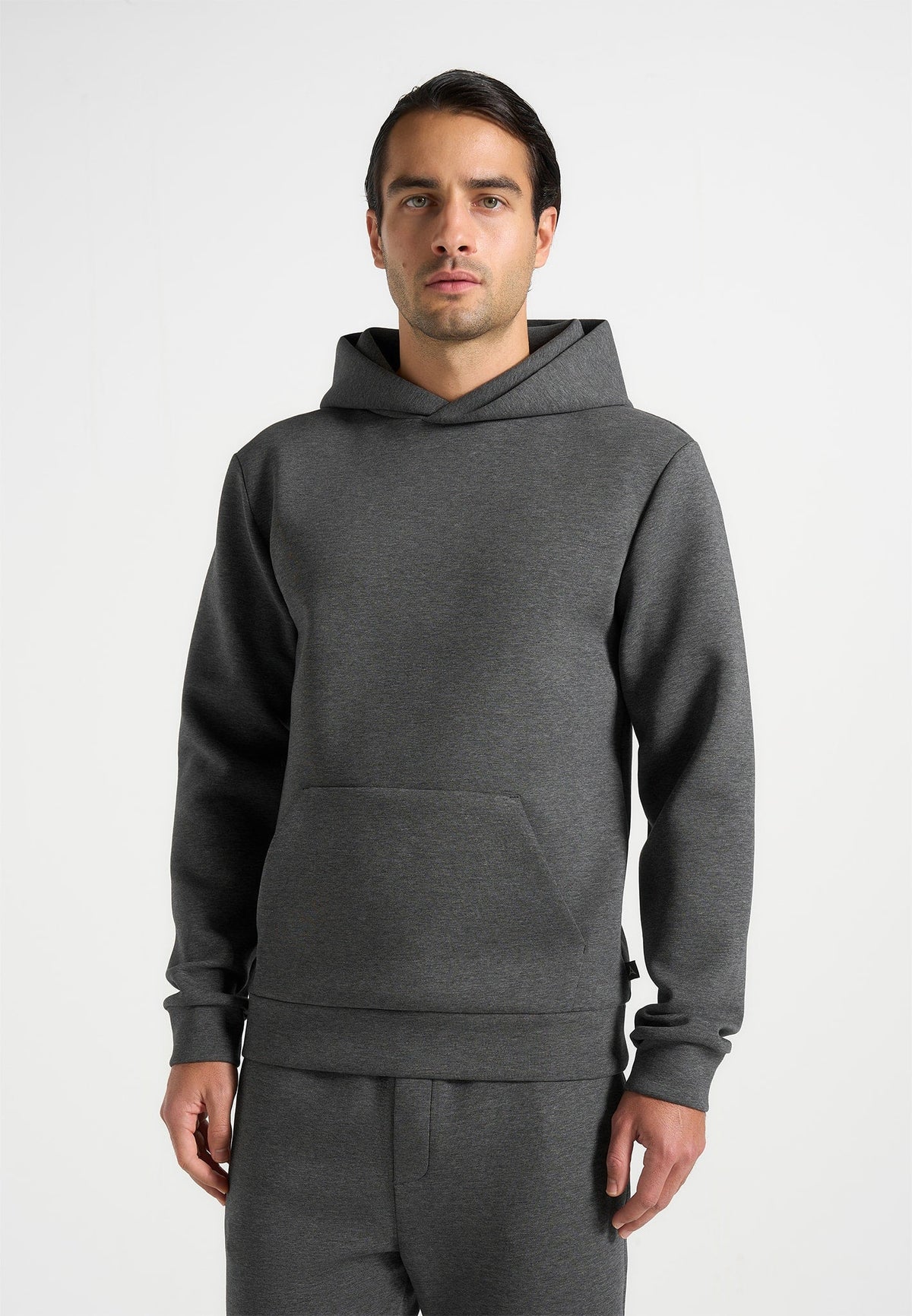 JS007 - Neoprene Minimal Regular Fit Hoodie - Charcoal Grey