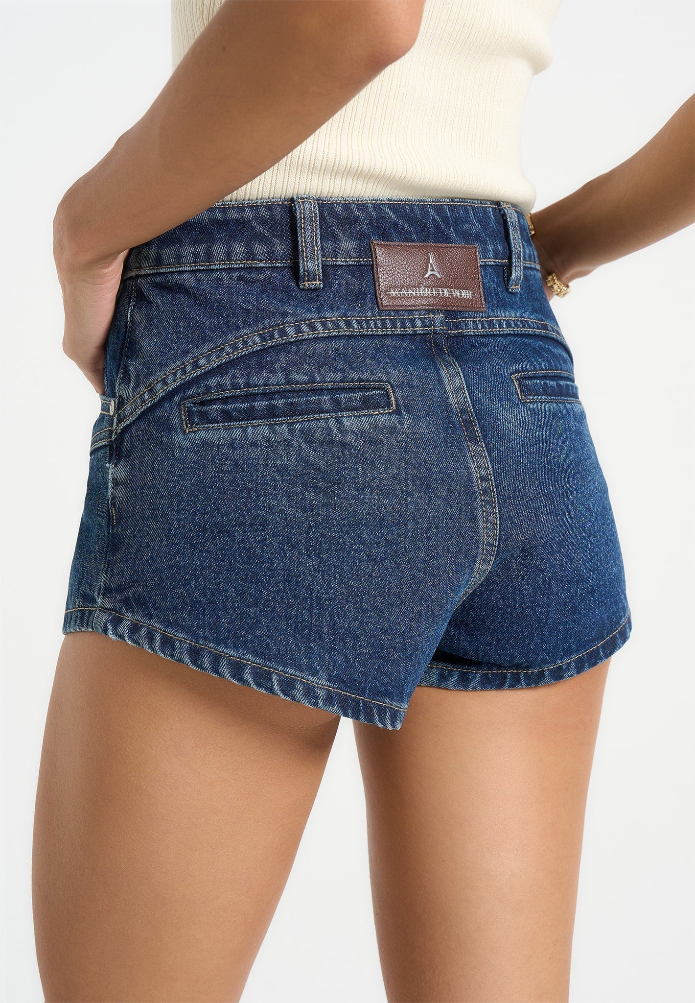 Lore - Contour Denim Mini Shorts - Indigo