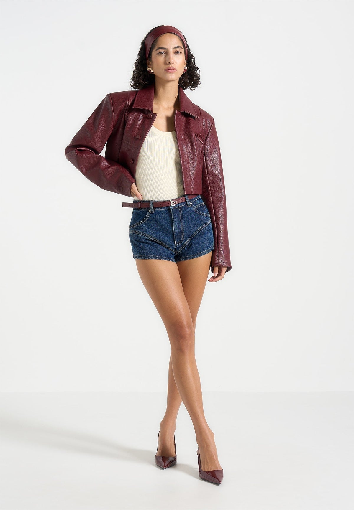 Lore - Contour Denim Mini Shorts - Indigo