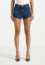Lore - Contour Denim Mini Shorts - Indigo