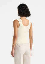Liane - Scoop Neck Ribbed Tank Top - Cream