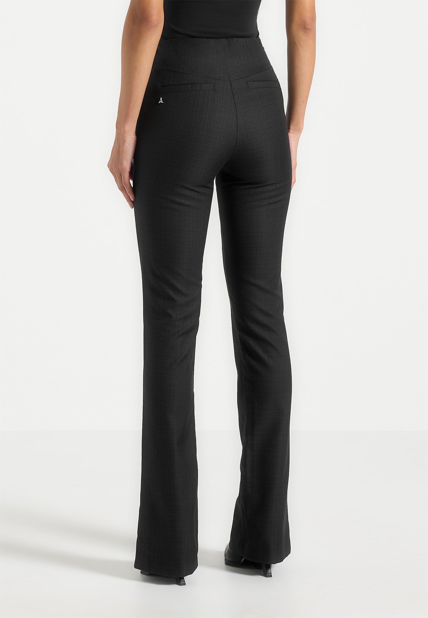Therese - Tailored Button Detail Pants - Black