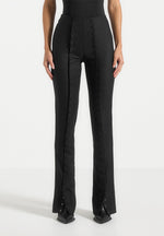 Therese - Tailored Button Detail Pants - Black
