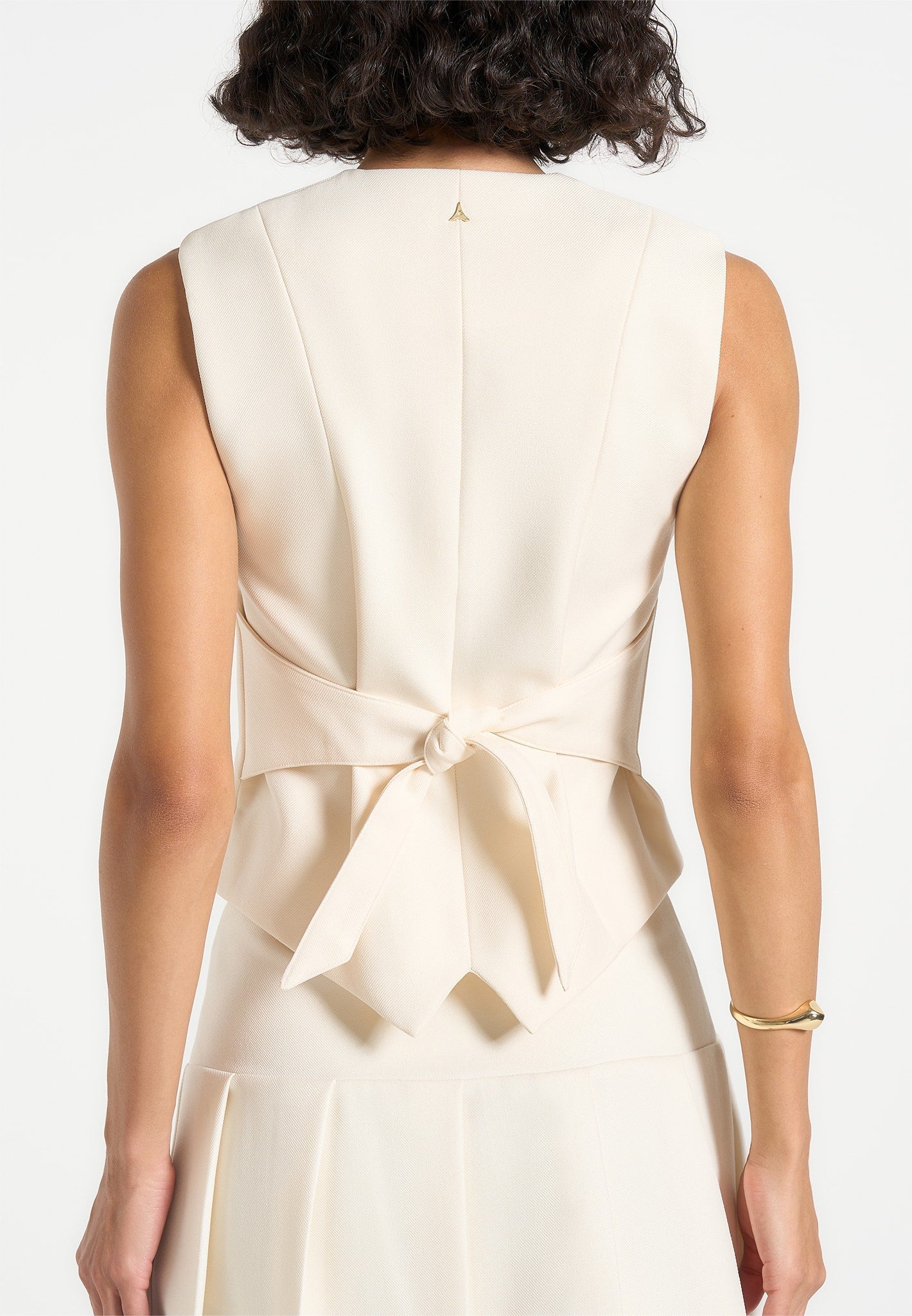 Christine - Tailored Cinch Suit Vest - Off White