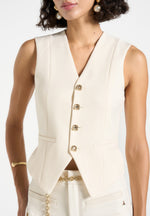Christine - Tailored Cinch Suit Vest - Off White