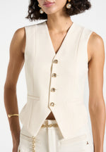 Christine - Tailored Cinch Waistcoat - Cream