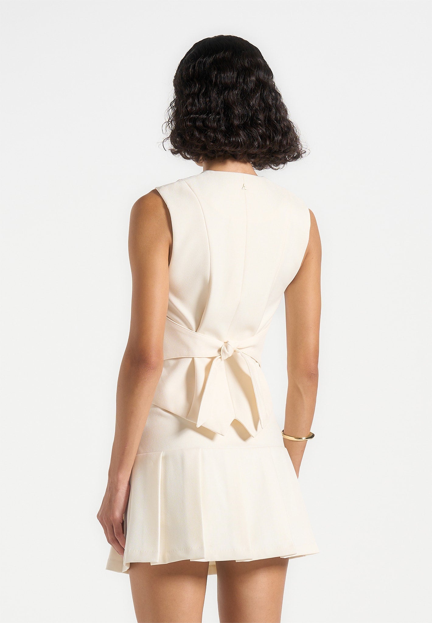 Christine - Tailored Cinch Suit Vest - Off White