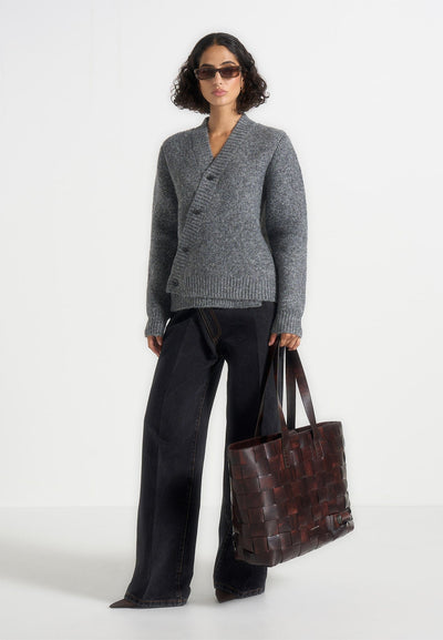 dani-unisex-asymmetric-brushed-knit-cardigan-grey