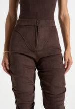 caroline-tacked-suede-fit-and-flare-trousers-brown