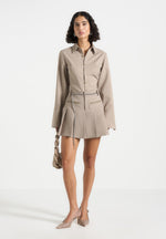 tailored-pleated-skort-with-belt-pistachio