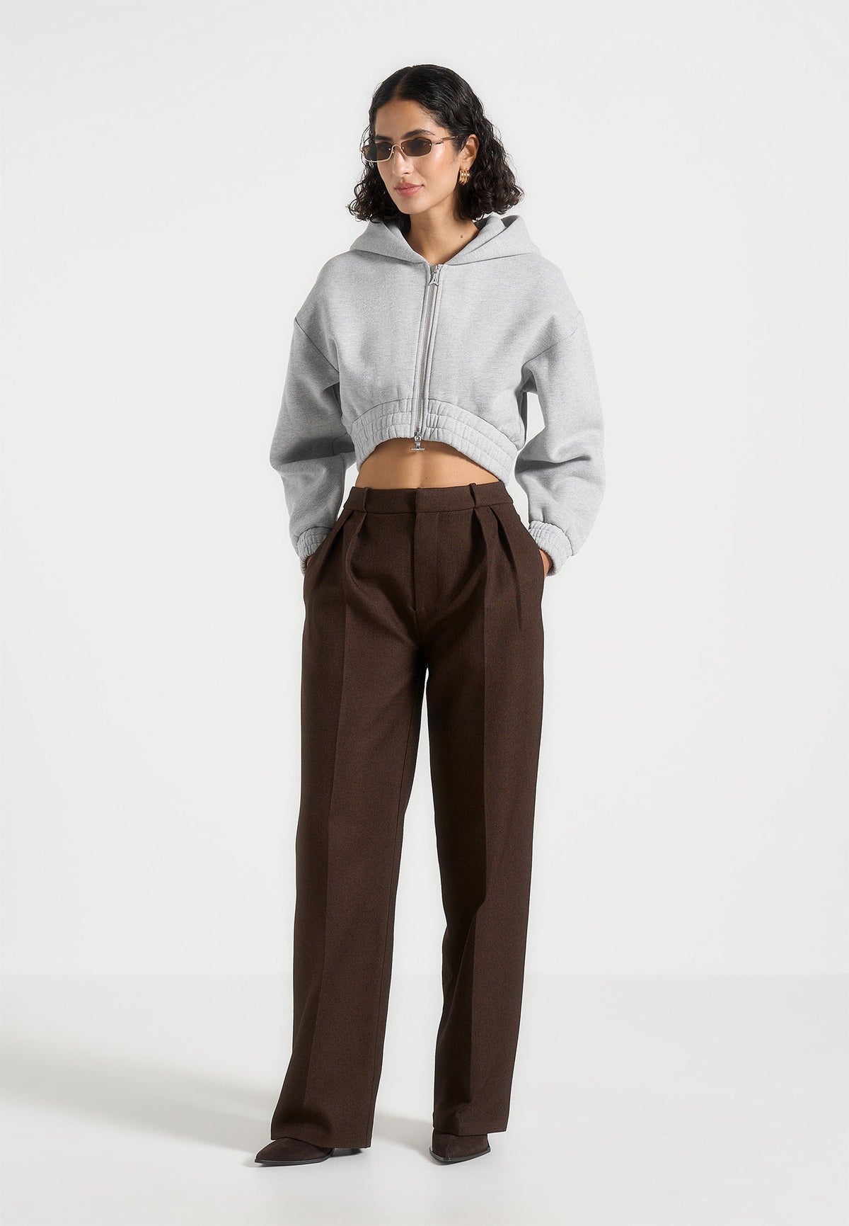 Josiane - Relaxed Zip Through Hoodie - Grey