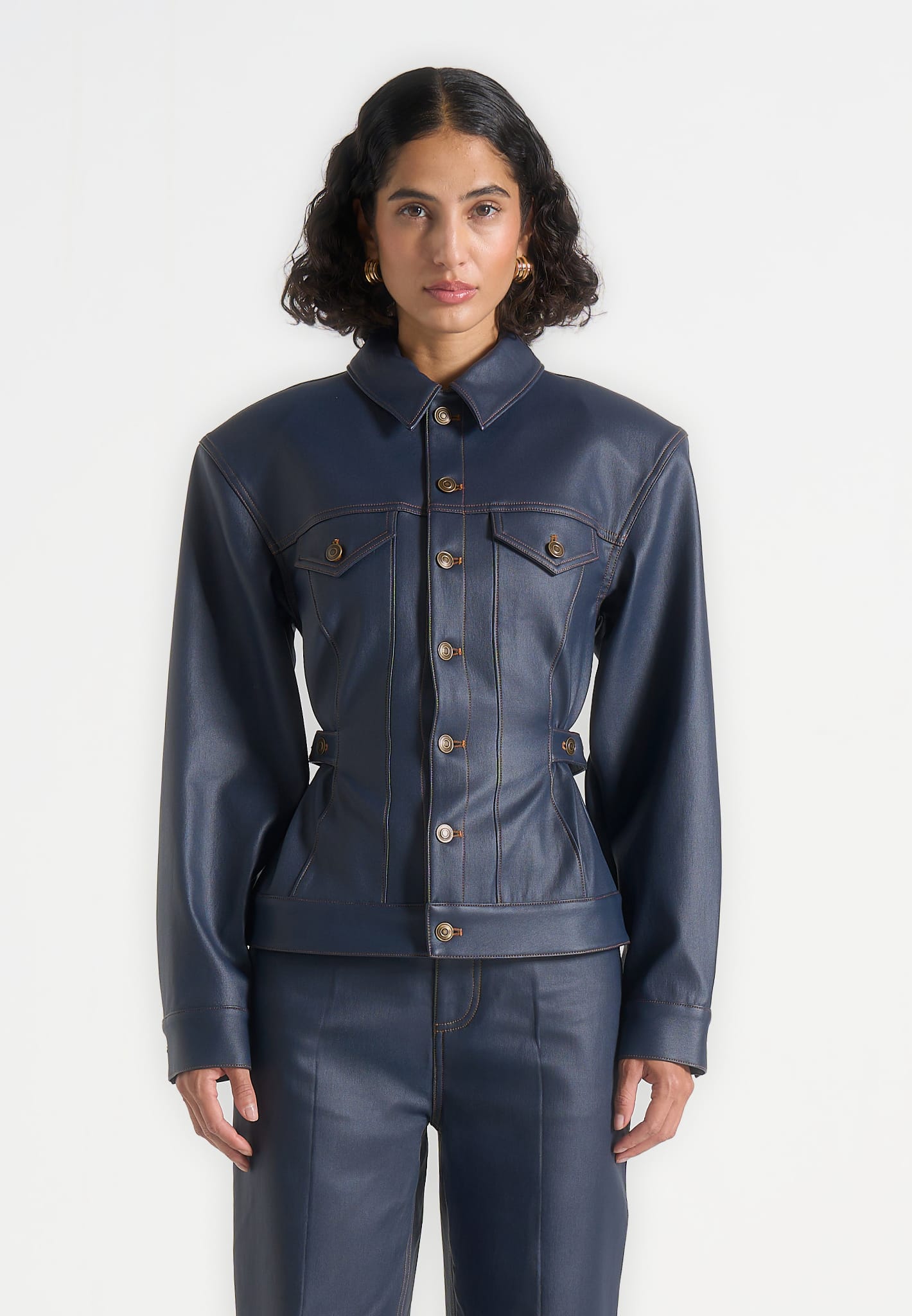 karla-wax-effect-cinch-waist-jacket-indigo