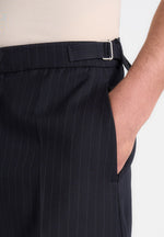 Joseph - Regular Fit Pinstripe Tailored Pants - Navy