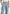 Anne - Denim High Waisted Boucle Cargo Pants - Mid Blue