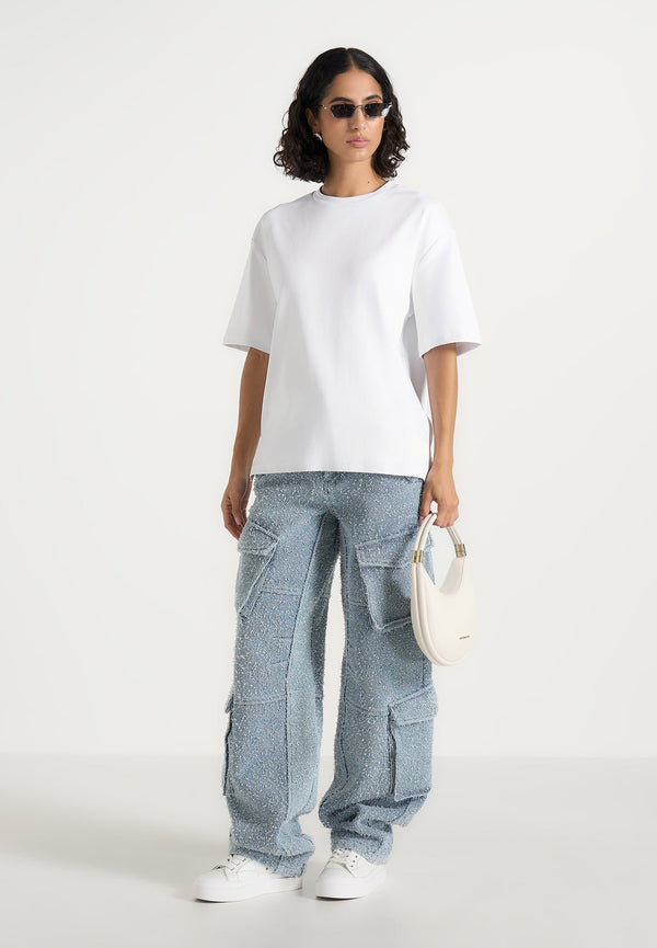 TS007 - Unisex Relaxed Fit Cotton T-Shirt - White