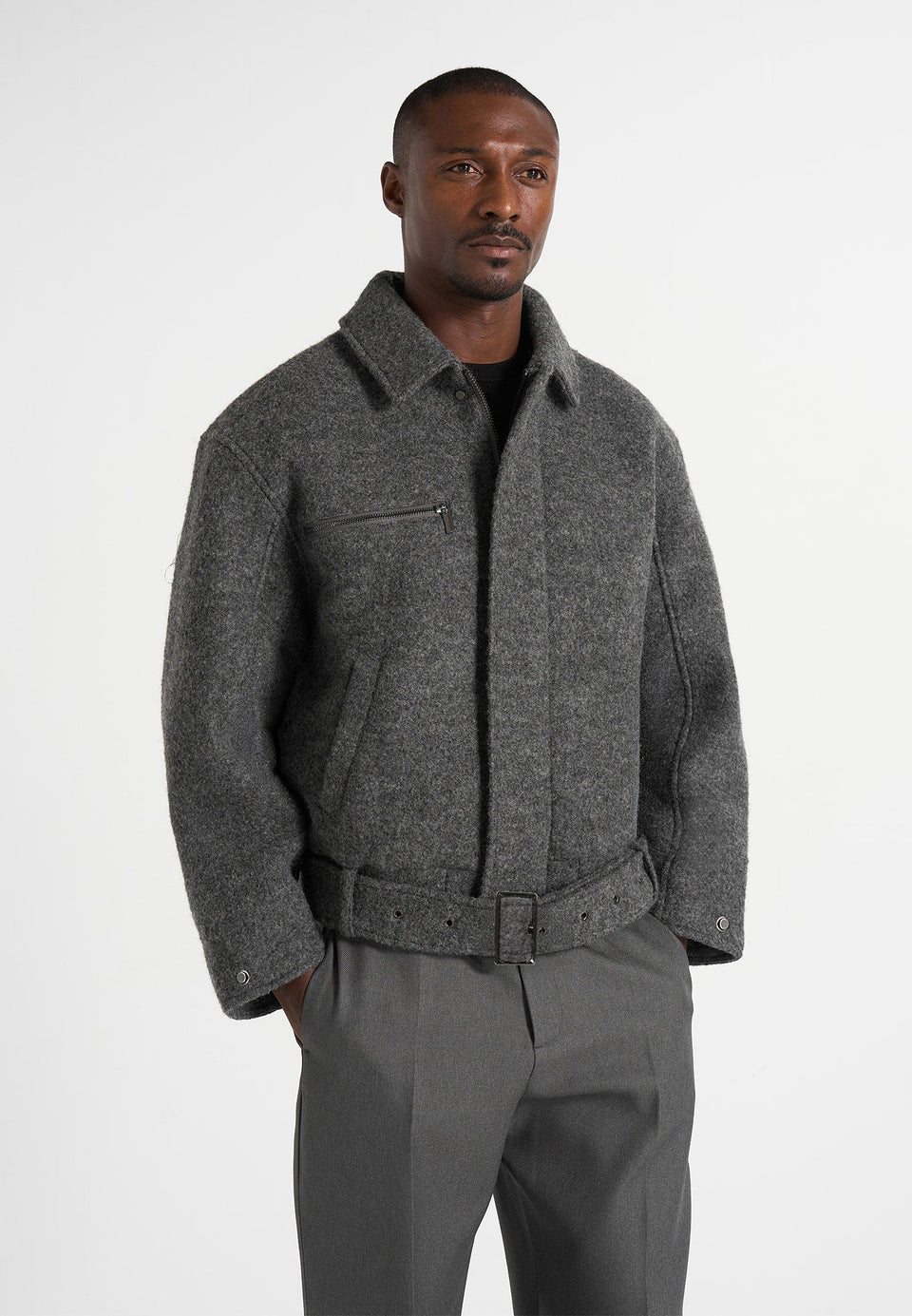 ezra-unisex-wool-belted-bomber-jacket-grey