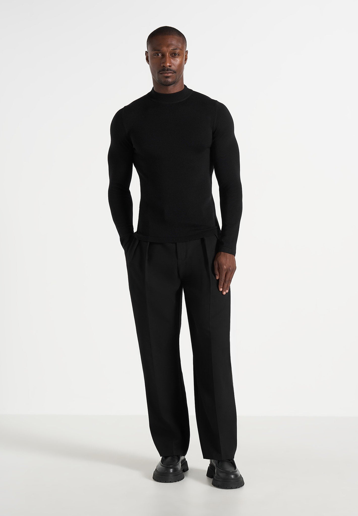 kw003-fitted-mock-neck-wool-blend-jumper-black
