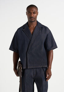 Abel - Boxy Double Breasted Denim Shirt - Indigo