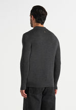 Lois - Merino Wool Long Sleeve Revere Polo Shirt - Grey