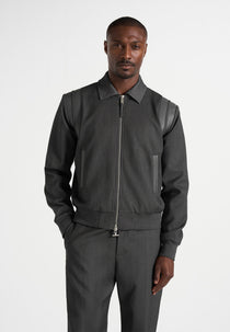 Denis - Tailored Varsity Jacket - Grey
