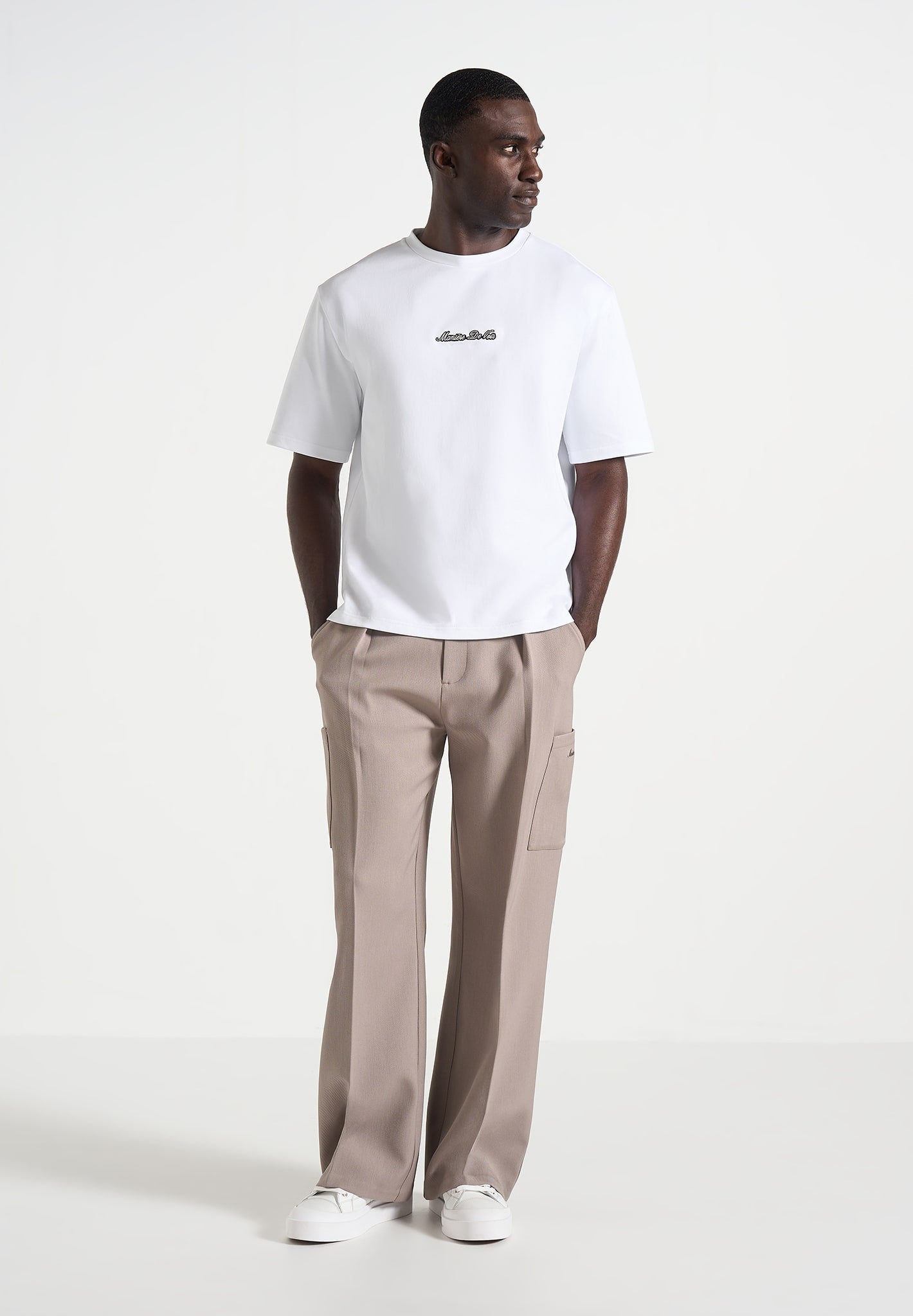 TS001 - Unisex Signature Relaxed fit Cotton T-Shirt - White